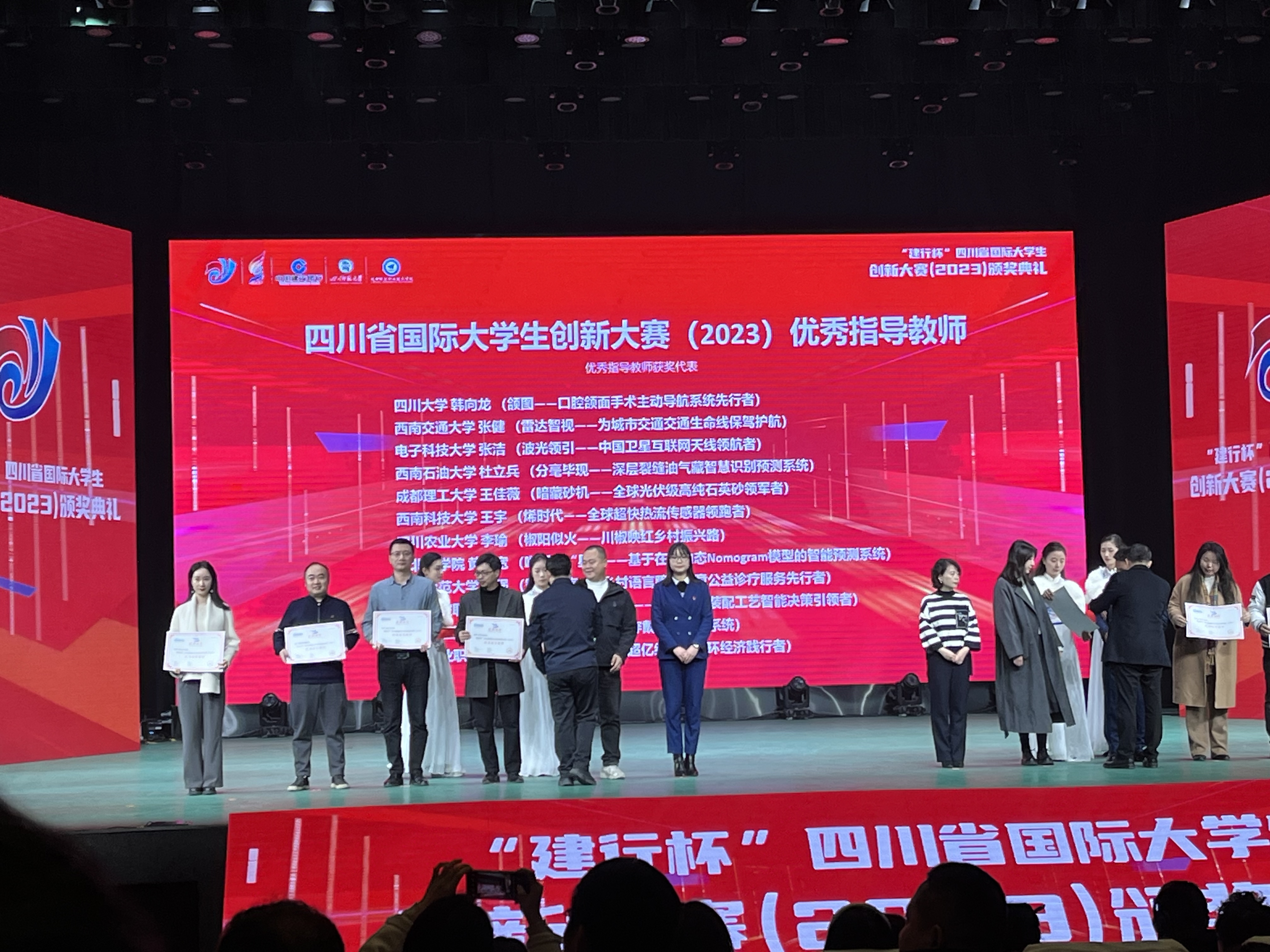 学校领导带队出席“建行杯”四川省国际大学生创新大赛(2023)颁奖典礼