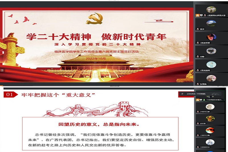 临床医学院学生工作党总支多形式学习贯彻党的二十大精神