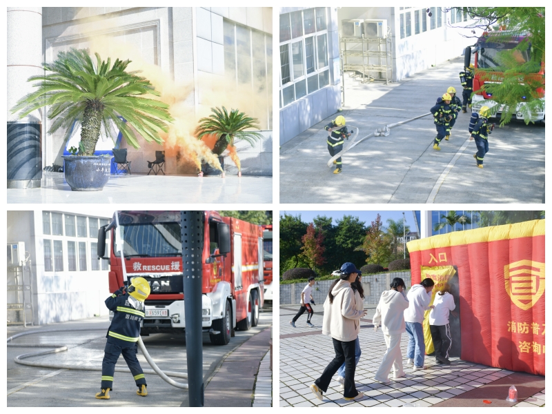 学校举行消防应急疏散演练