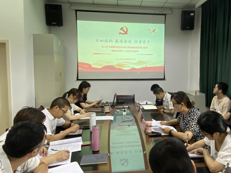 公共卫生学院党总支专题学习习近平总书记来川视察重要指示精神和省十二次党代会精神