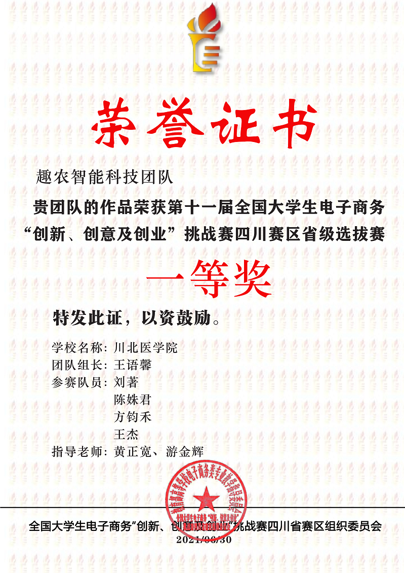 我校学生作品荣获第十一届全国大学生电子商务“创新、创意及创业”挑战赛四川赛区决赛一等奖