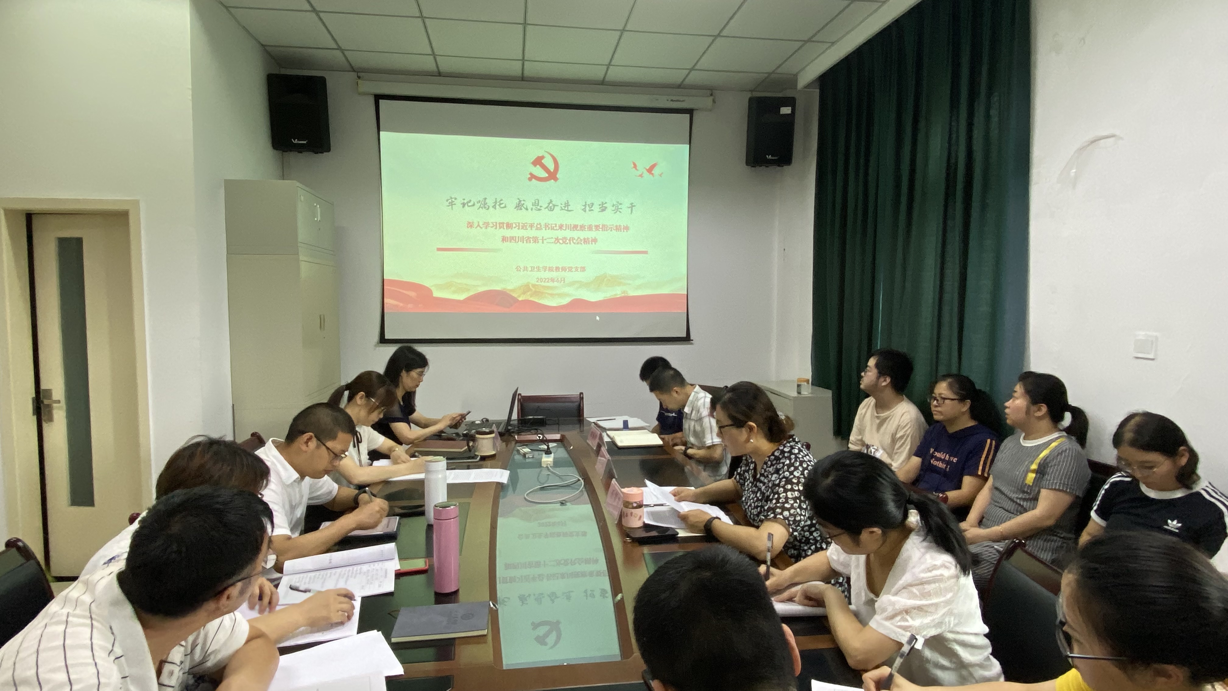 公共卫生学院党总支专题学习习近平总书记来川视察重要指示精神和省十二次党代会精神