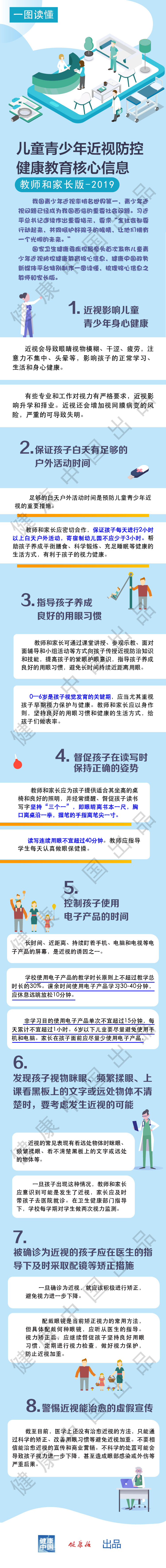 一图读懂:儿童青少年近视防控健康教育核心信息(教师和家长版—2019)