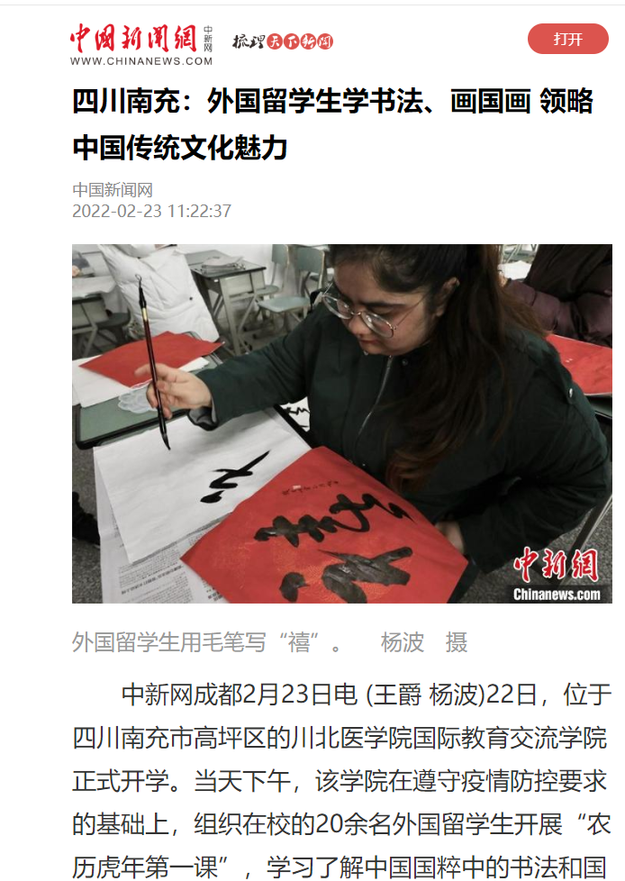 四川南充：外国留学生学书法、画国画 领略中国传统文化魅力