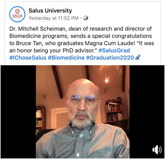 我校教师谭青青获得萨鲁斯大学“校友会奖”及“优秀毕业生”荣誉称号