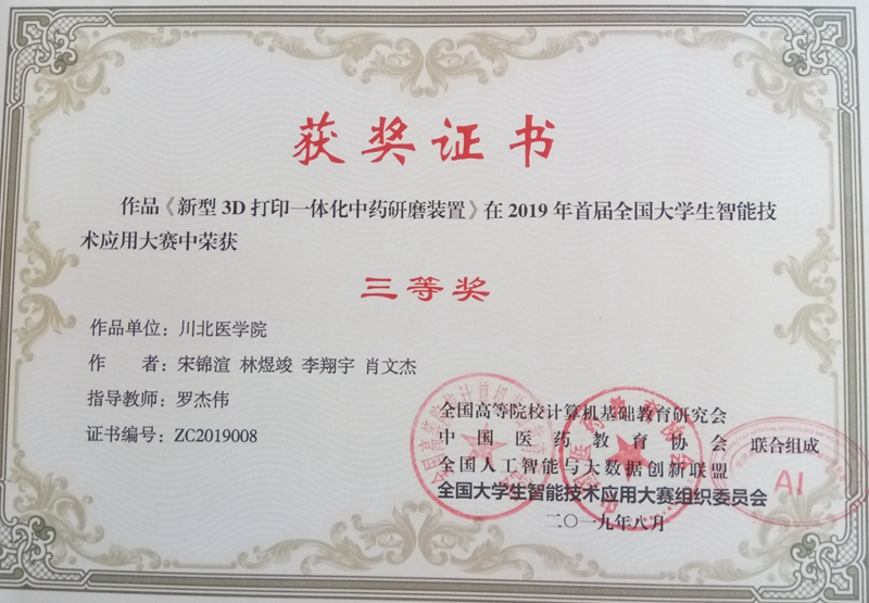 我校学子参加首届全国大学生智能技术应用大赛并创佳绩