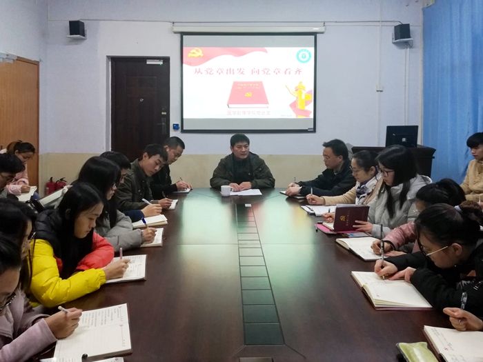 我院党总支开展“ 学党章，做有担当青年”专题学习会