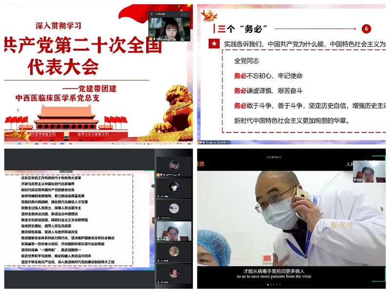 中西医临床医学系党总支开展“深入学习贯彻党的二十大精神”系列活动之“党建带团建”宣讲活动