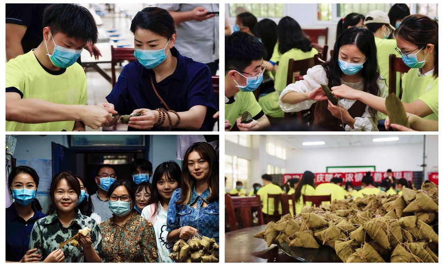 杜勇与师生同包粽子共迎端午